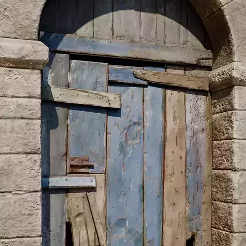 Devastated Door Low-poly 3D model