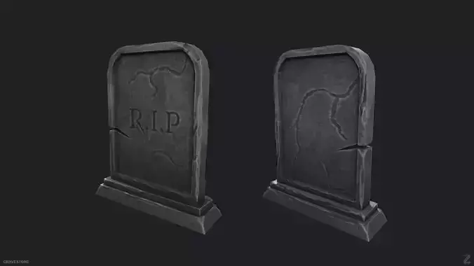 Gravestone Low-poly 3D model