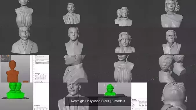 Nostalgic Hollywood Stars 3D Model Collection