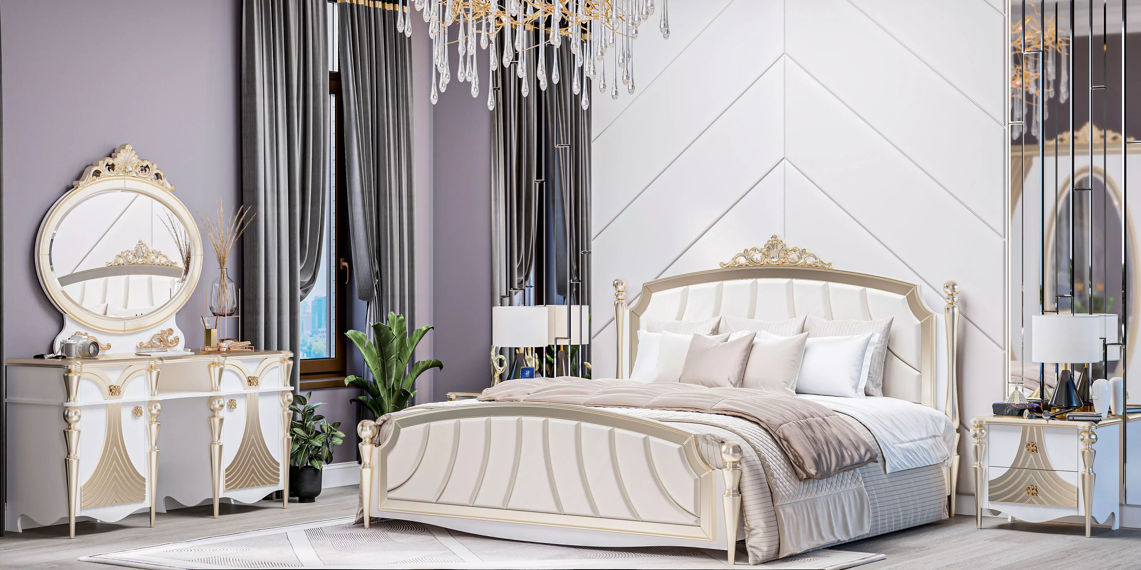 Classic Bed By Honor Furniture 3D model