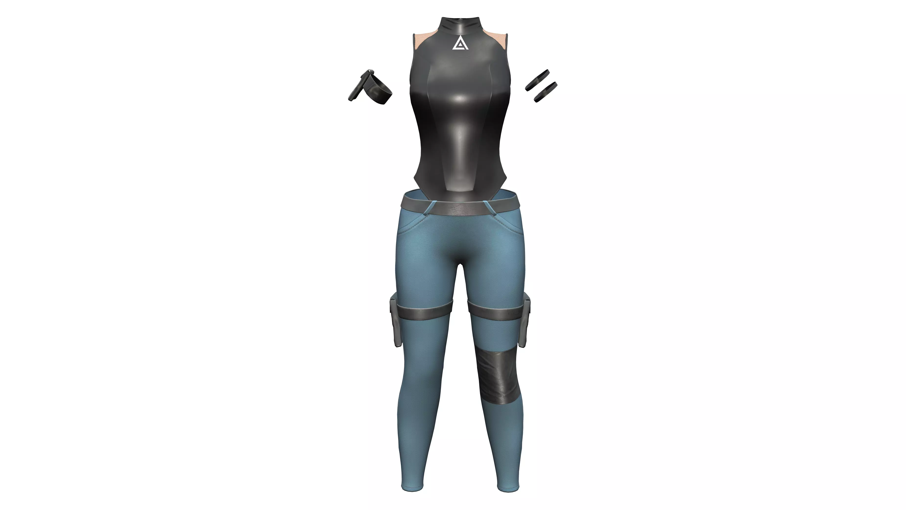Anime Outfit Corset Romper Suit With Leggings Low-poly 3D model