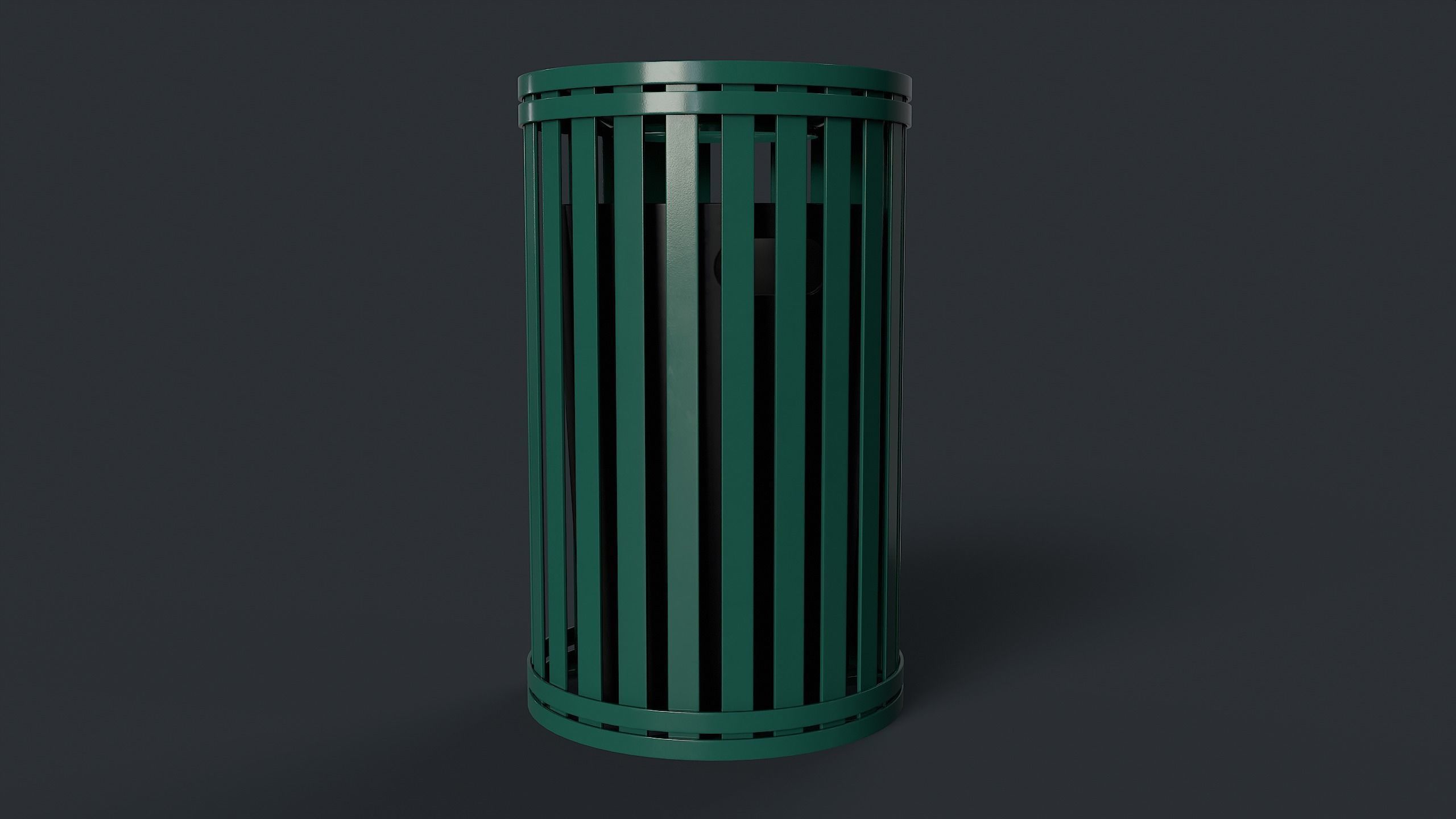 Street Trash Can 7 PBR Game Ready Low-poly 3D model_13