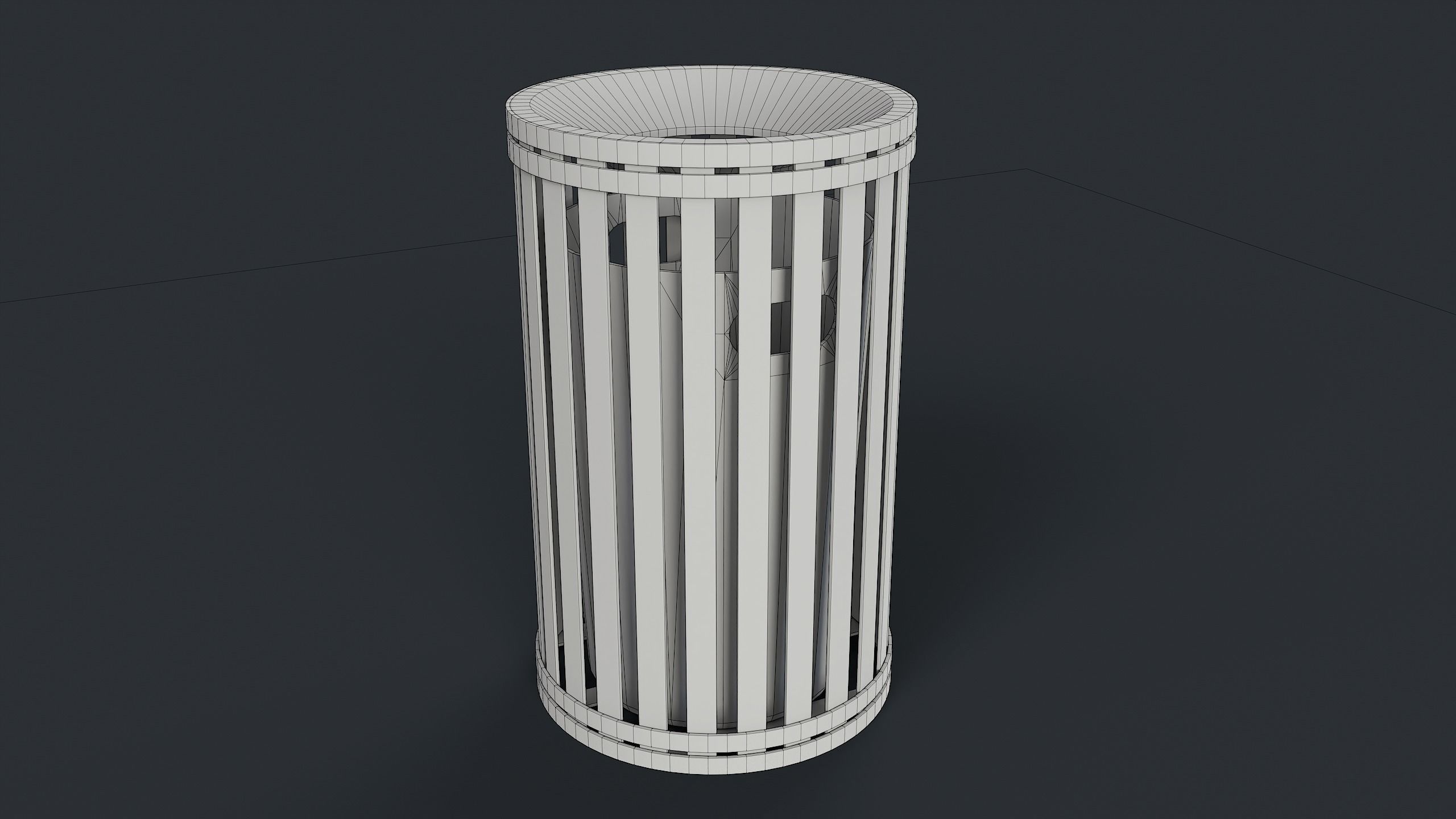 Street Trash Can 7 PBR Game Ready Low-poly 3D model_17