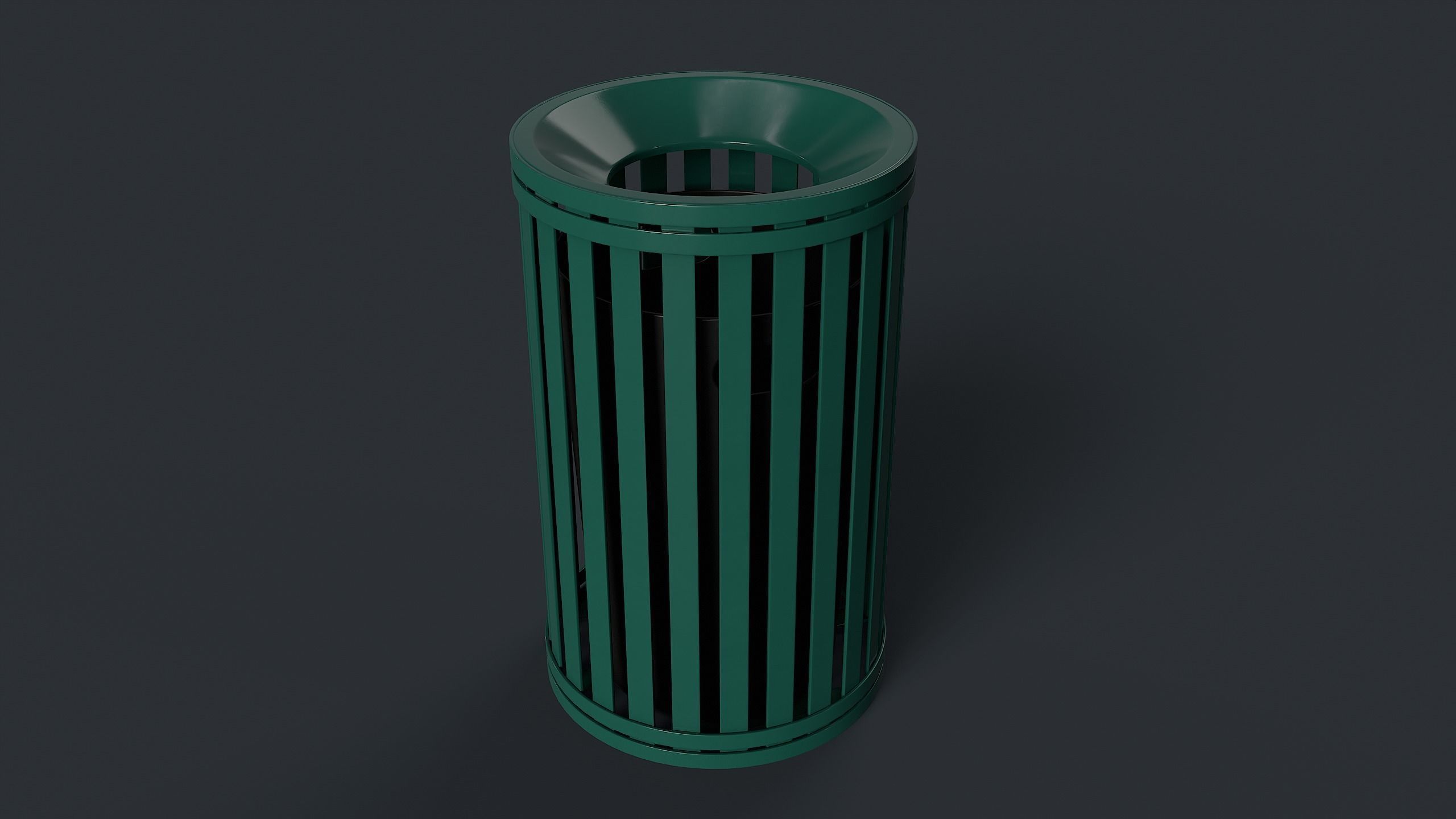 Street Trash Can 7 PBR Game Ready Low-poly 3D model_14