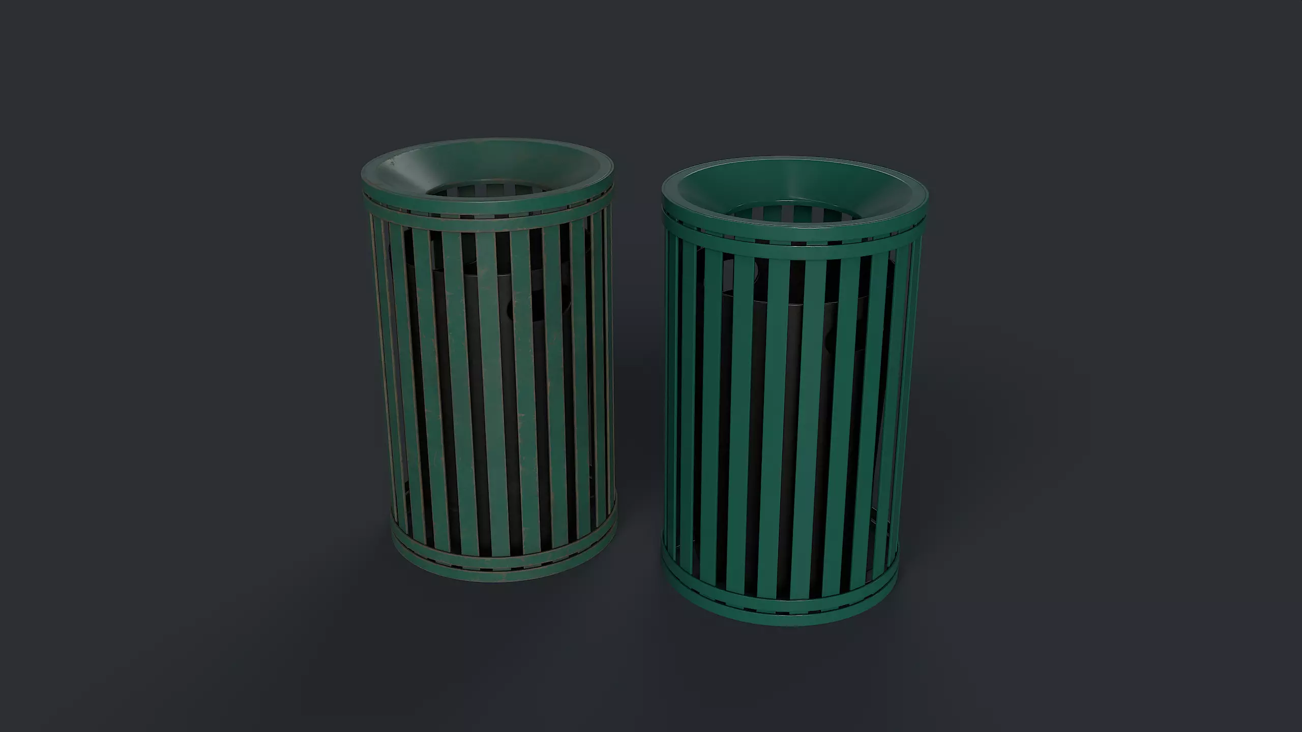 Street Trash Can 7 PBR Game Ready Low-poly 3D model_0
