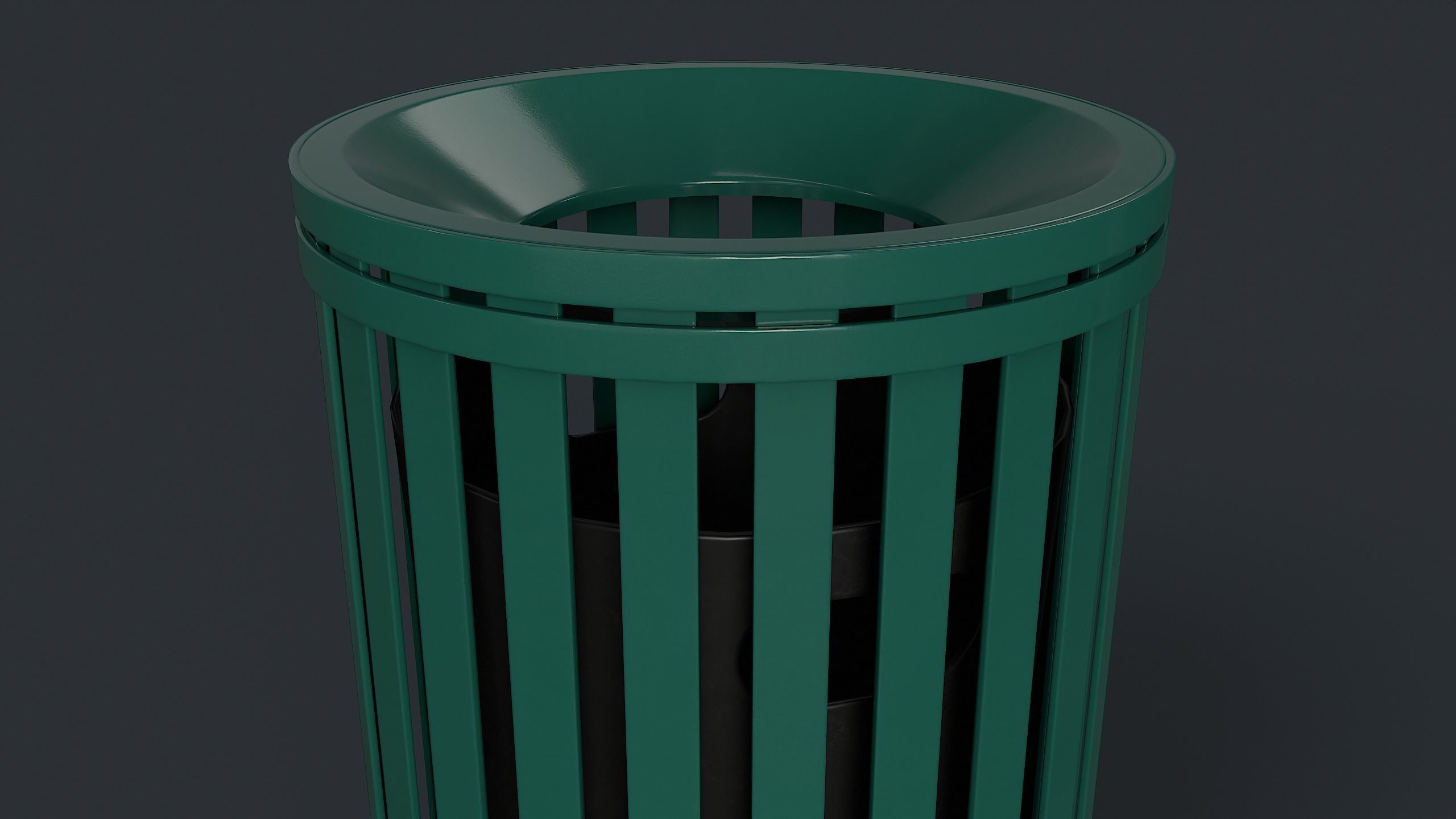 Street Trash Can 7 PBR Game Ready Low-poly 3D model_15