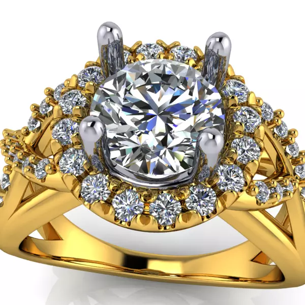 Glamorous Halo Split Bridal Ring Infinity Style USA size 7 3D print model