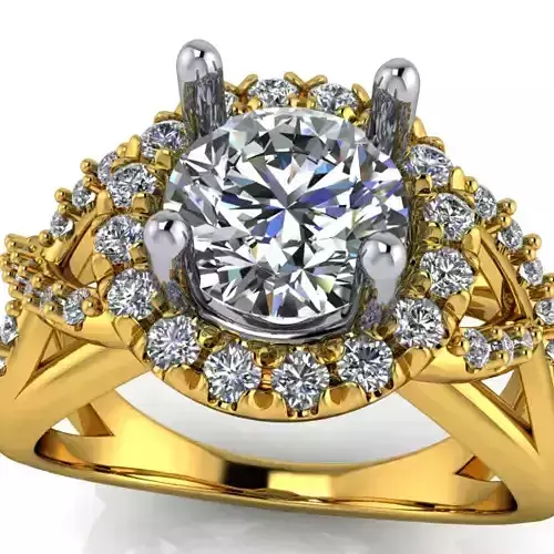 Glamorous Halo Split Bridal Ring Infinity Style USA size 7