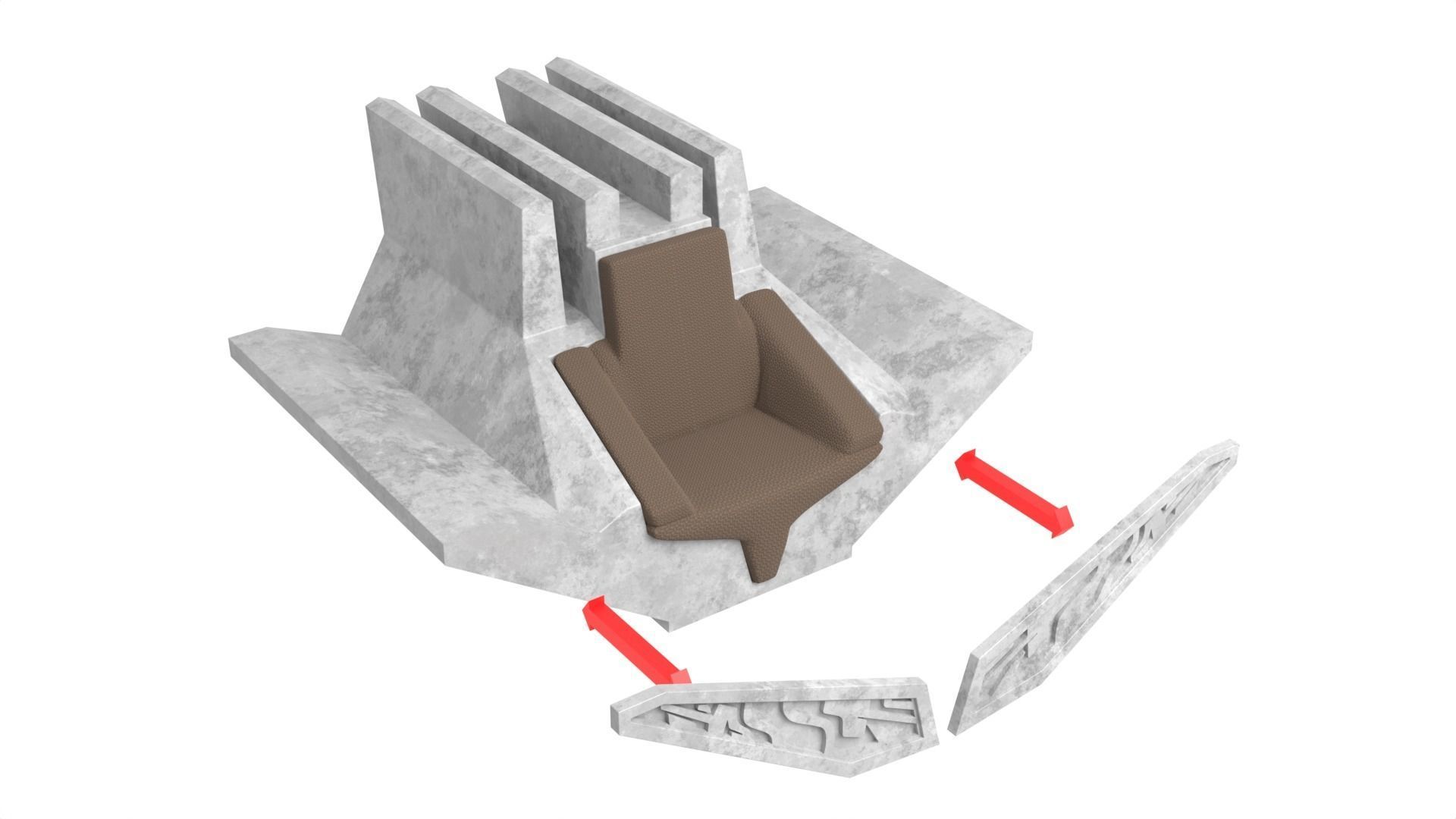 Bo-Katans Throne 1-6 scale 3D print model_13