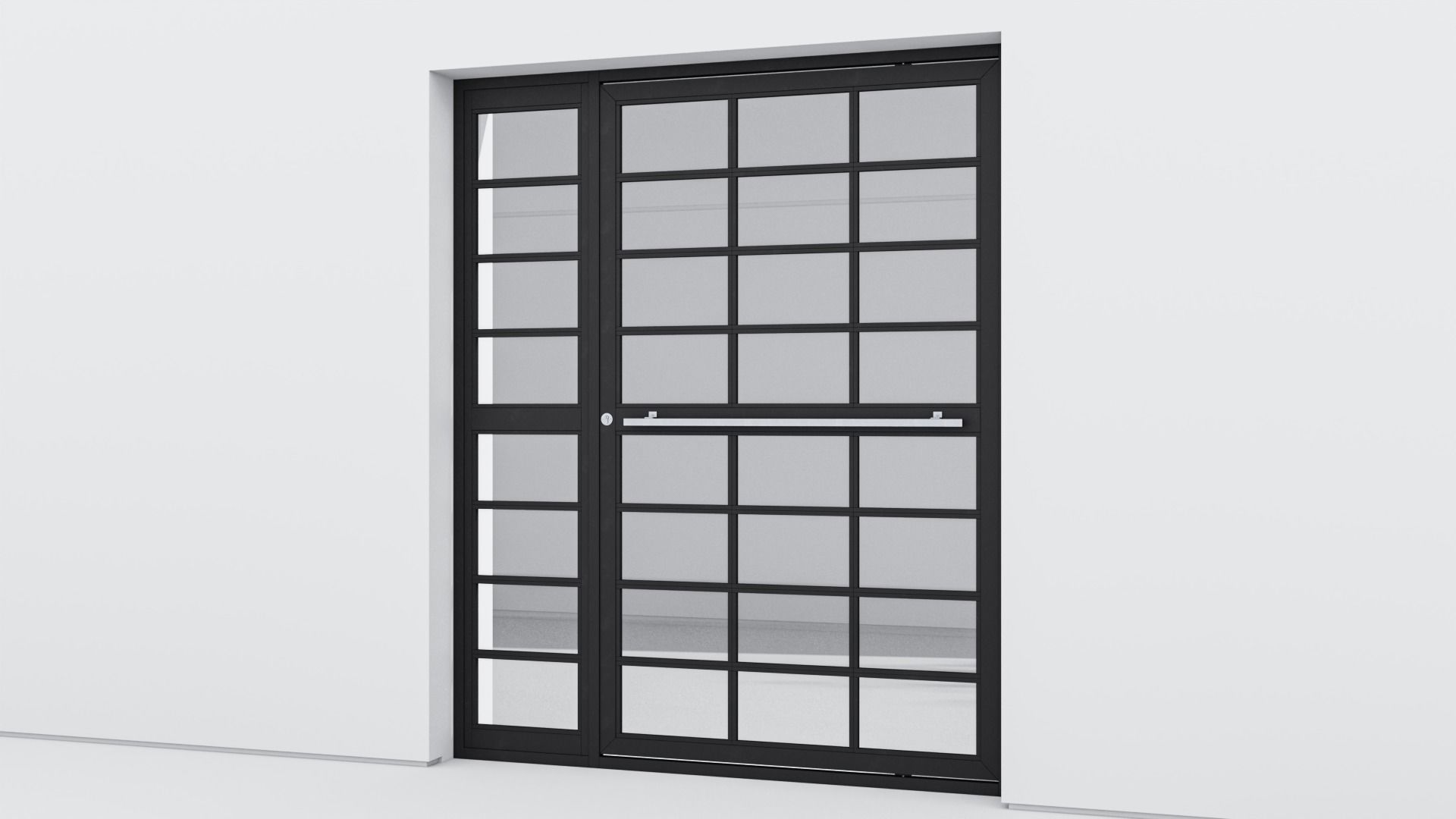 Aluminium door 251 3D model_2