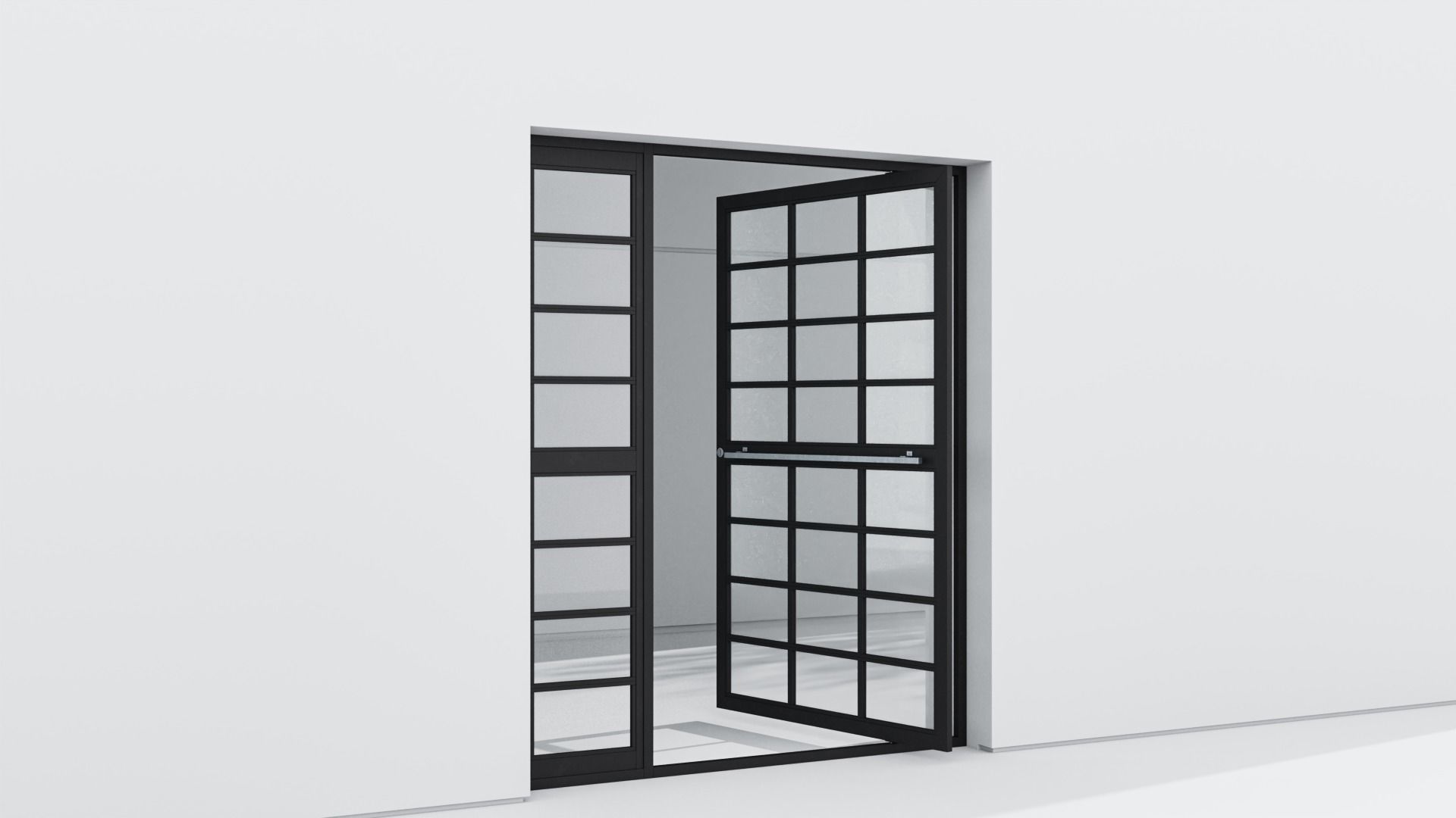 Aluminium door 251 3D model_3