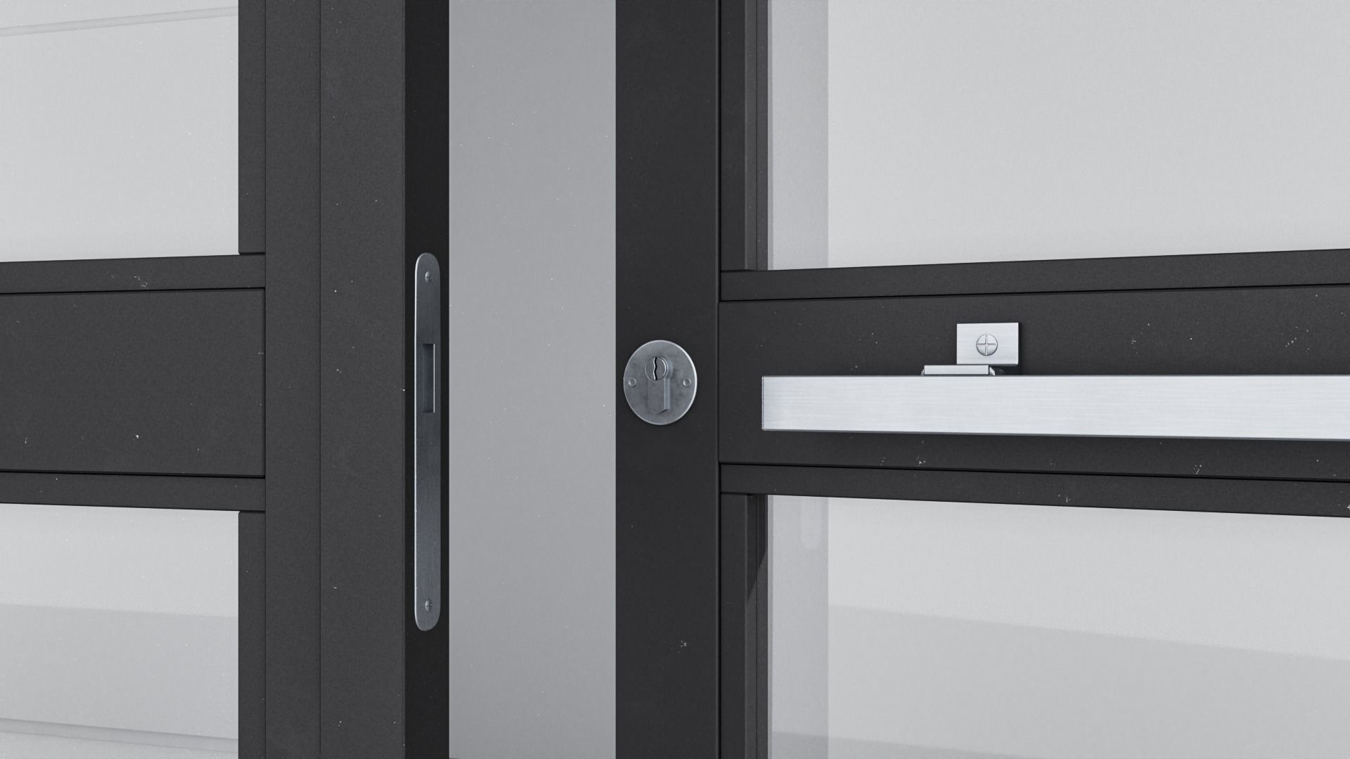 Aluminium door 251 3D model_4