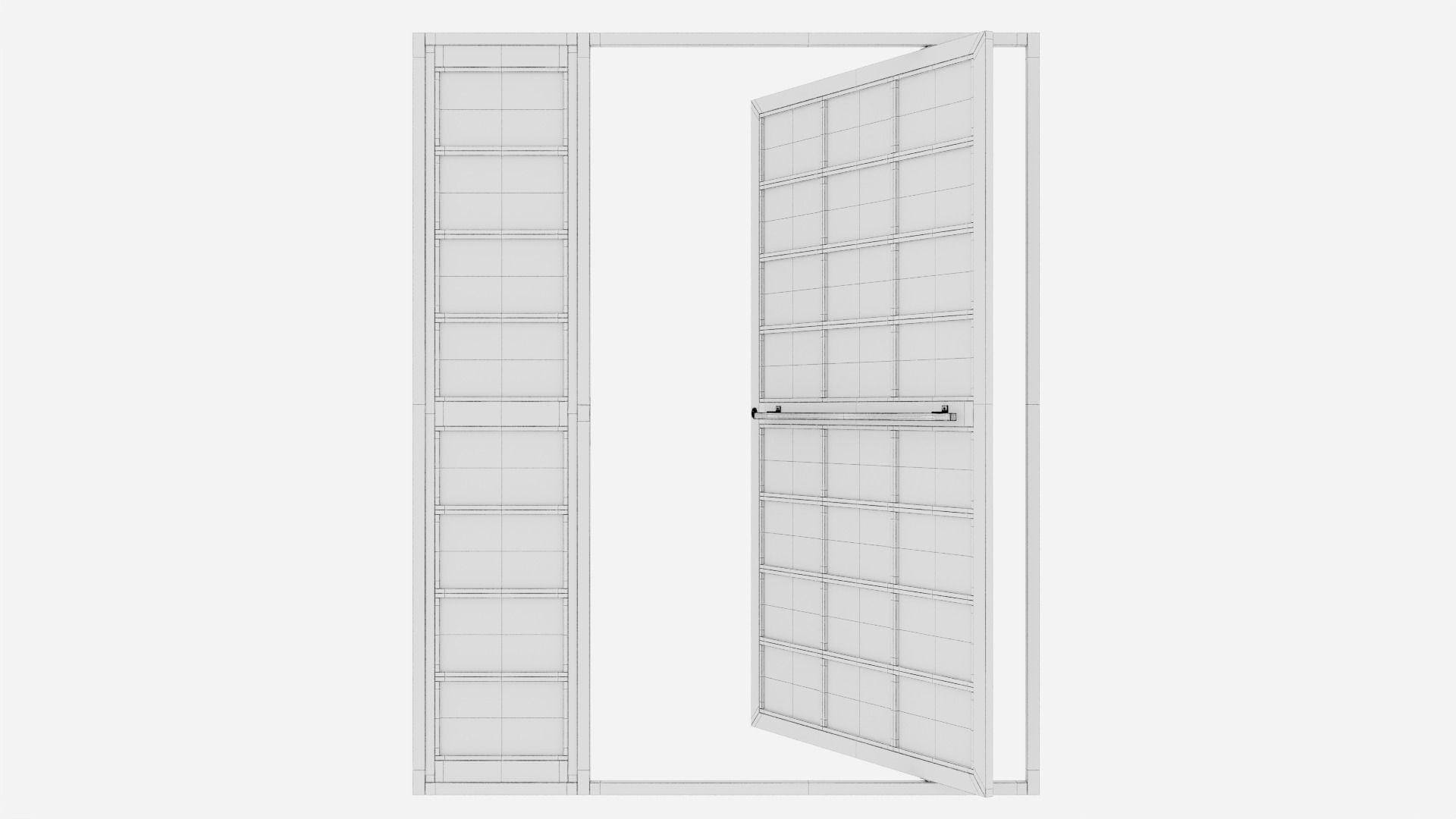 Aluminium door 251 3D model_5