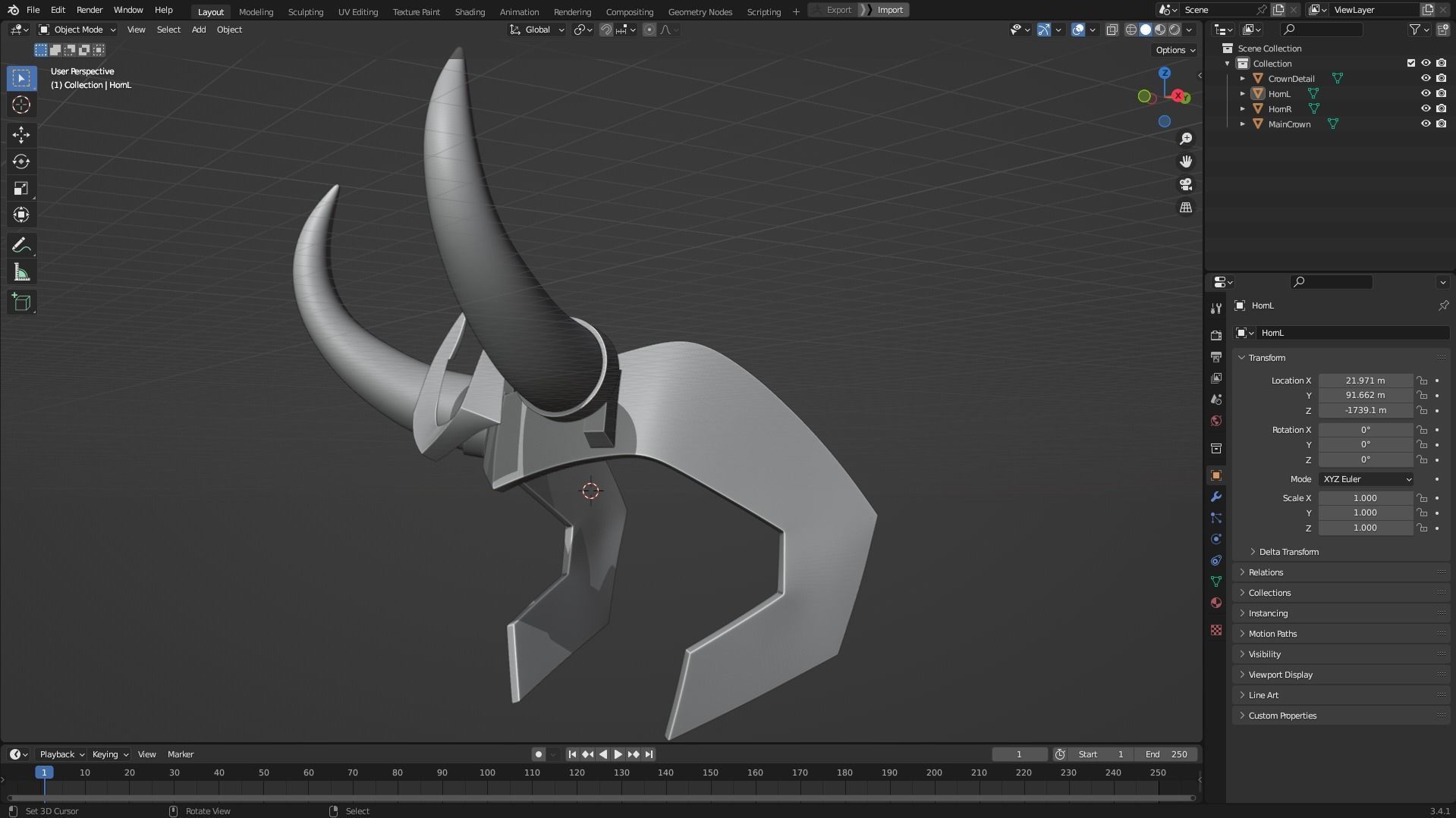 Loki Crown for Cosplay 3D print model_10