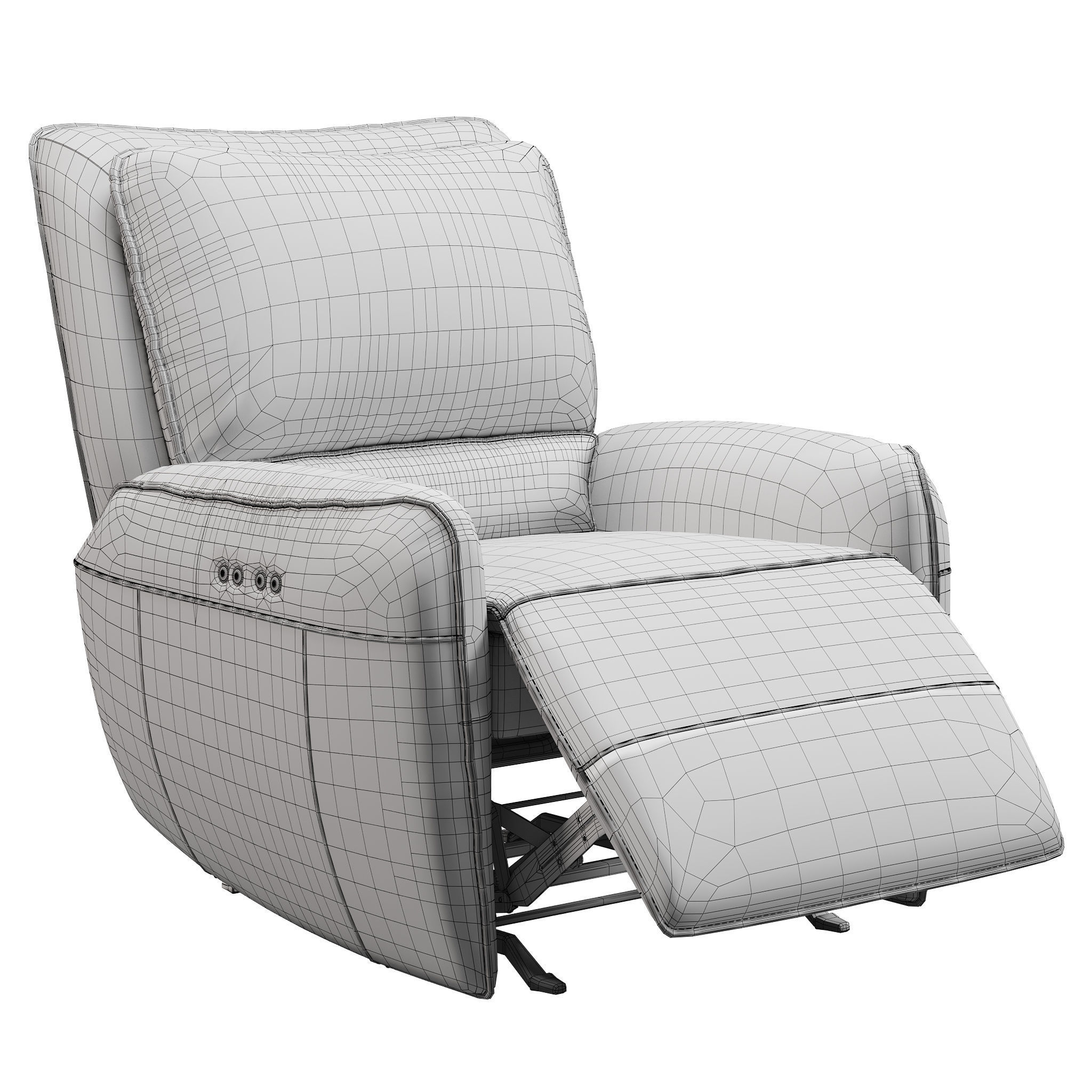 Knife Edge Power Recliner open state 3D model_1