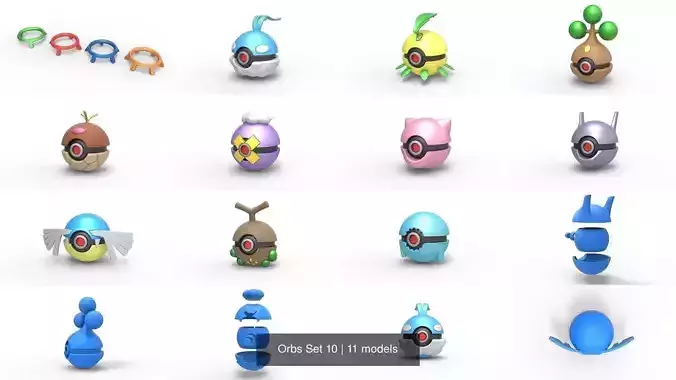 Orbs Set 10 3D Model Collection