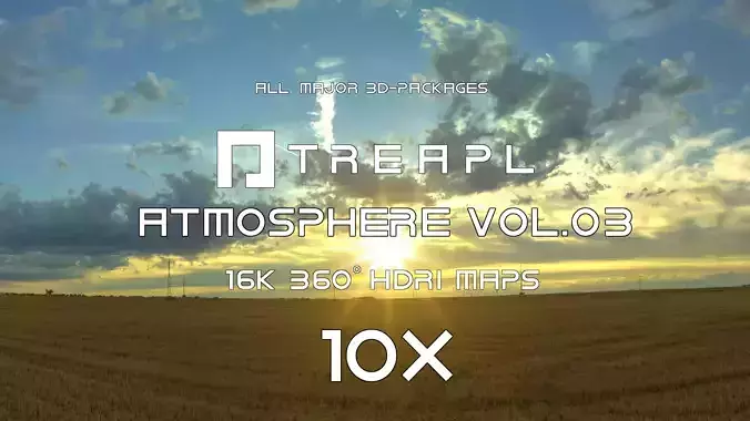 10X HDRI SKIES TREAPL ATMOSPHERE VOL03 - BUNDLE - 360 SKIES Texture