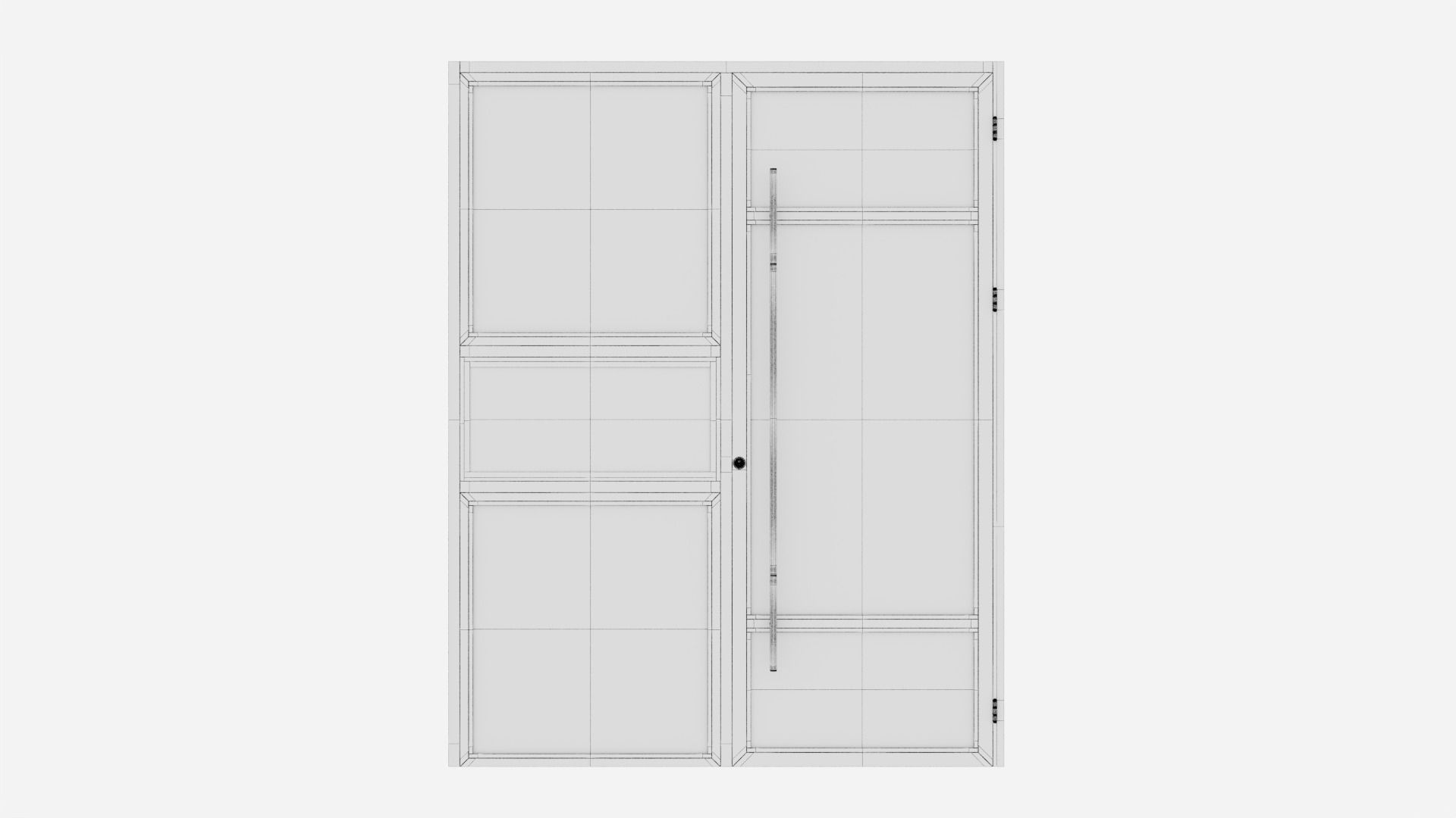 Aluminium door 252 3D model_6