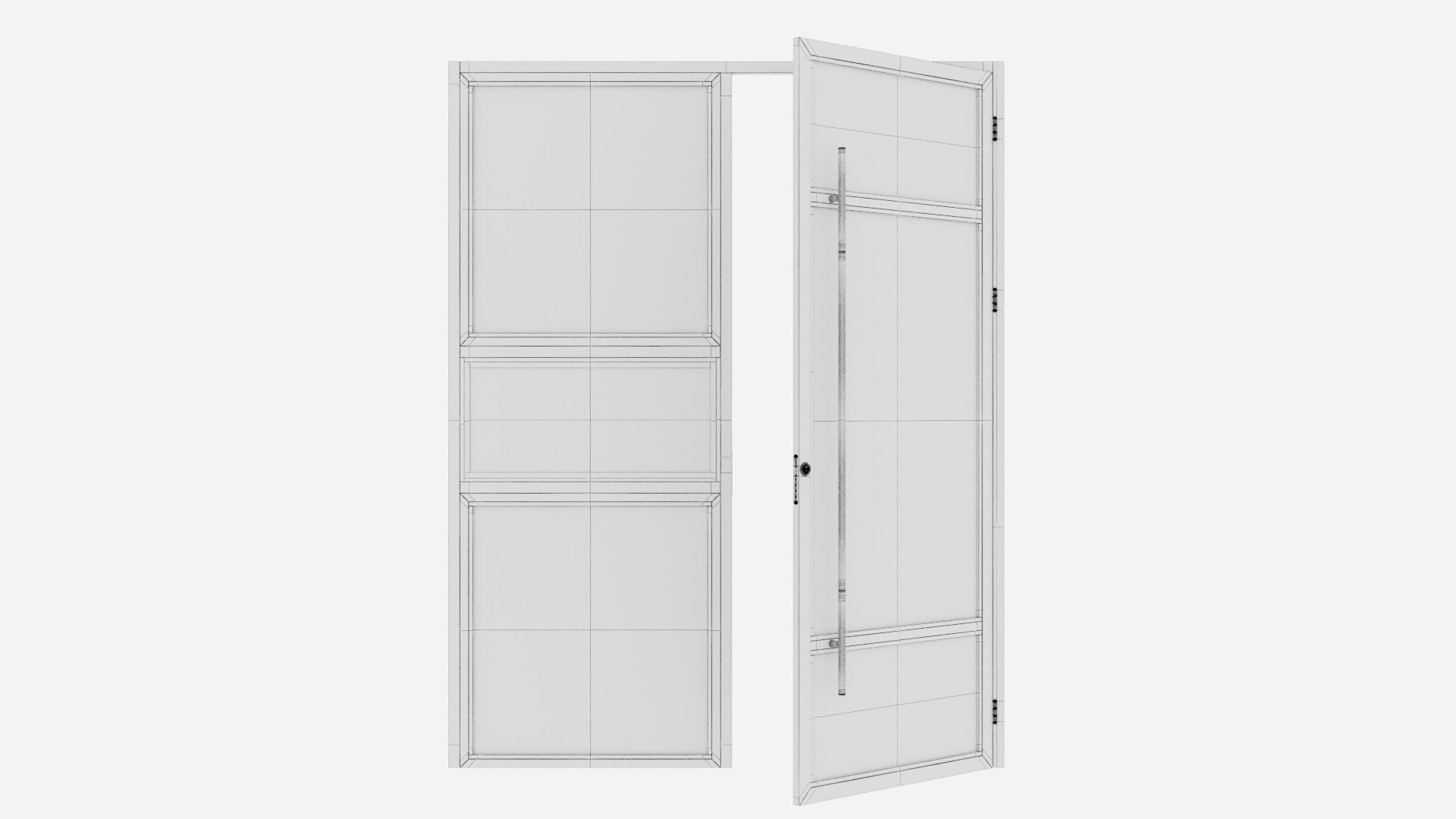 Aluminium door 252 3D model_5