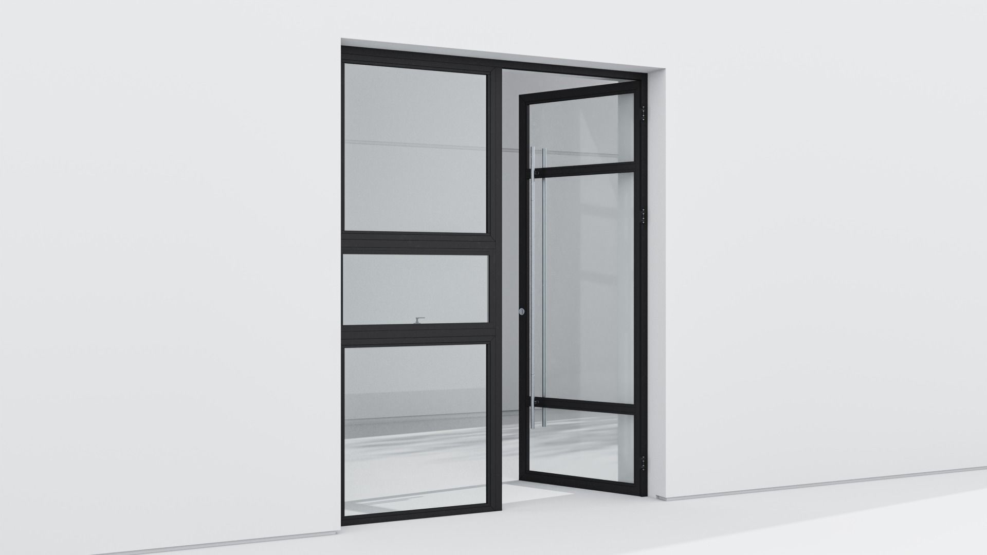 Aluminium door 252 3D model_2