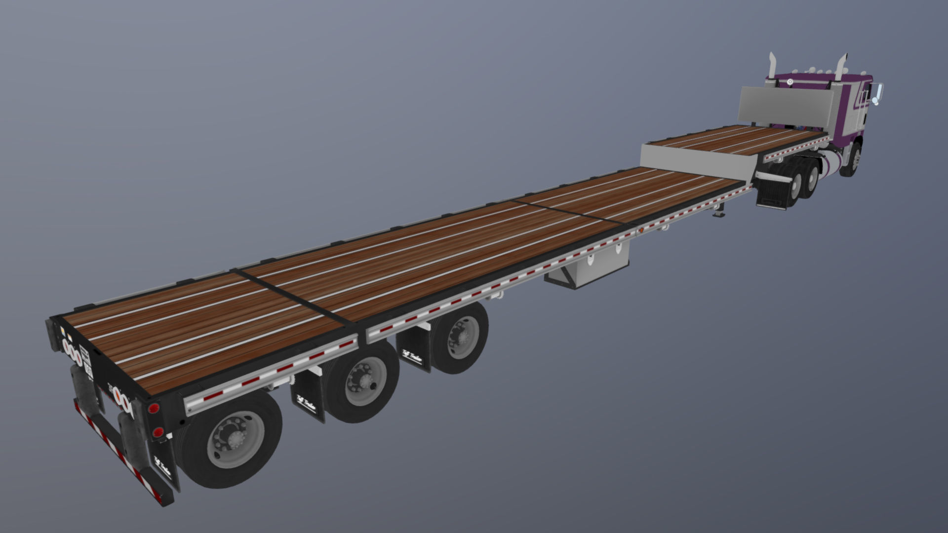 Freightliner FLT dropdeck trailer Low-poly 3D model_38