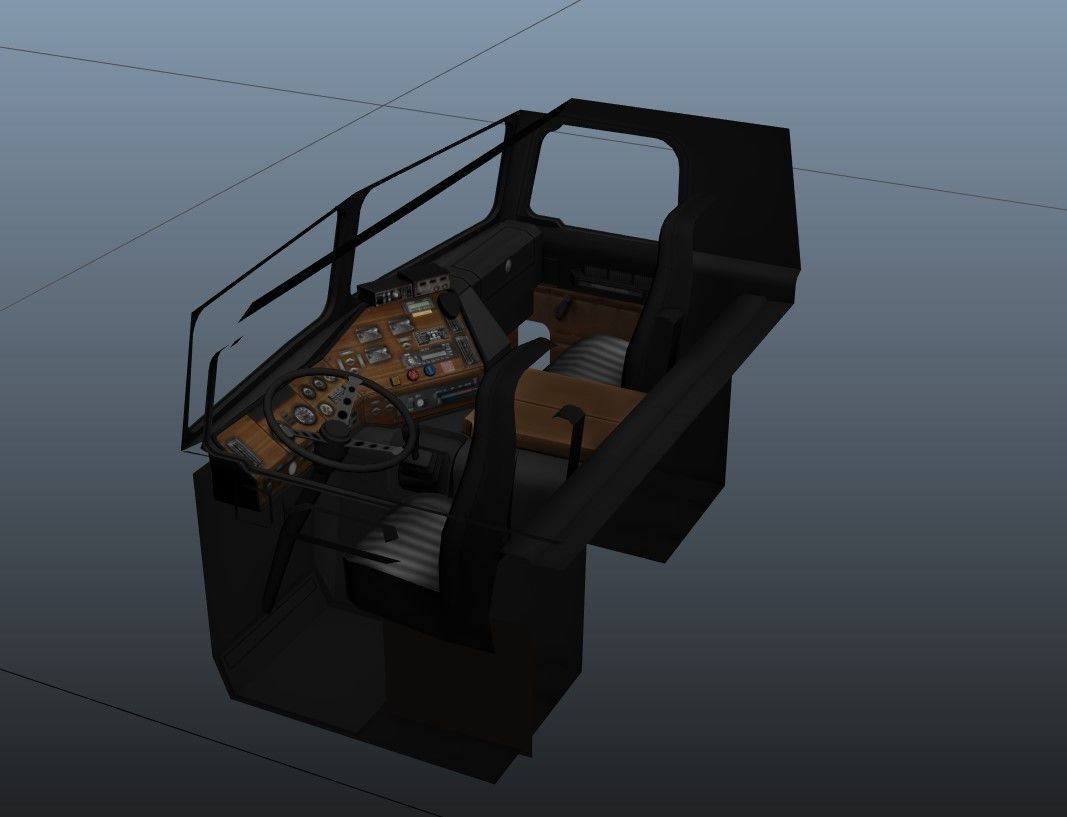Freightliner FLT dropdeck trailer Low-poly 3D model_47