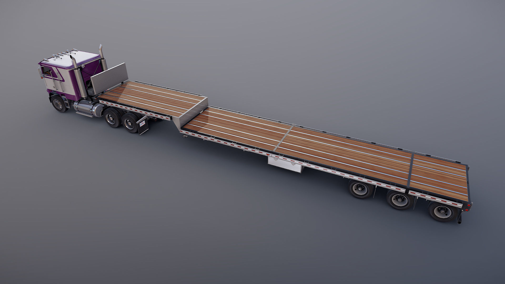 Freightliner FLT dropdeck trailer Low-poly 3D model_29