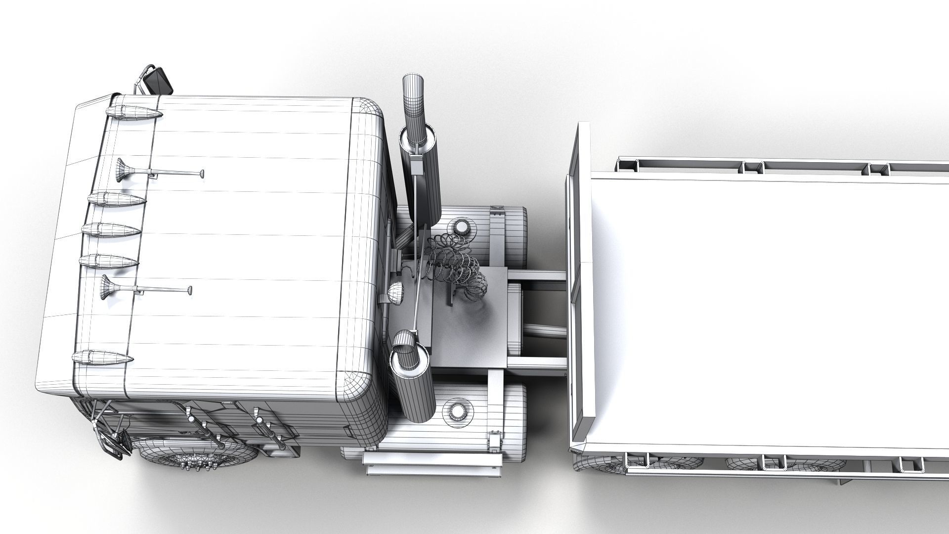 Freightliner FLT dropdeck trailer Low-poly 3D model_20