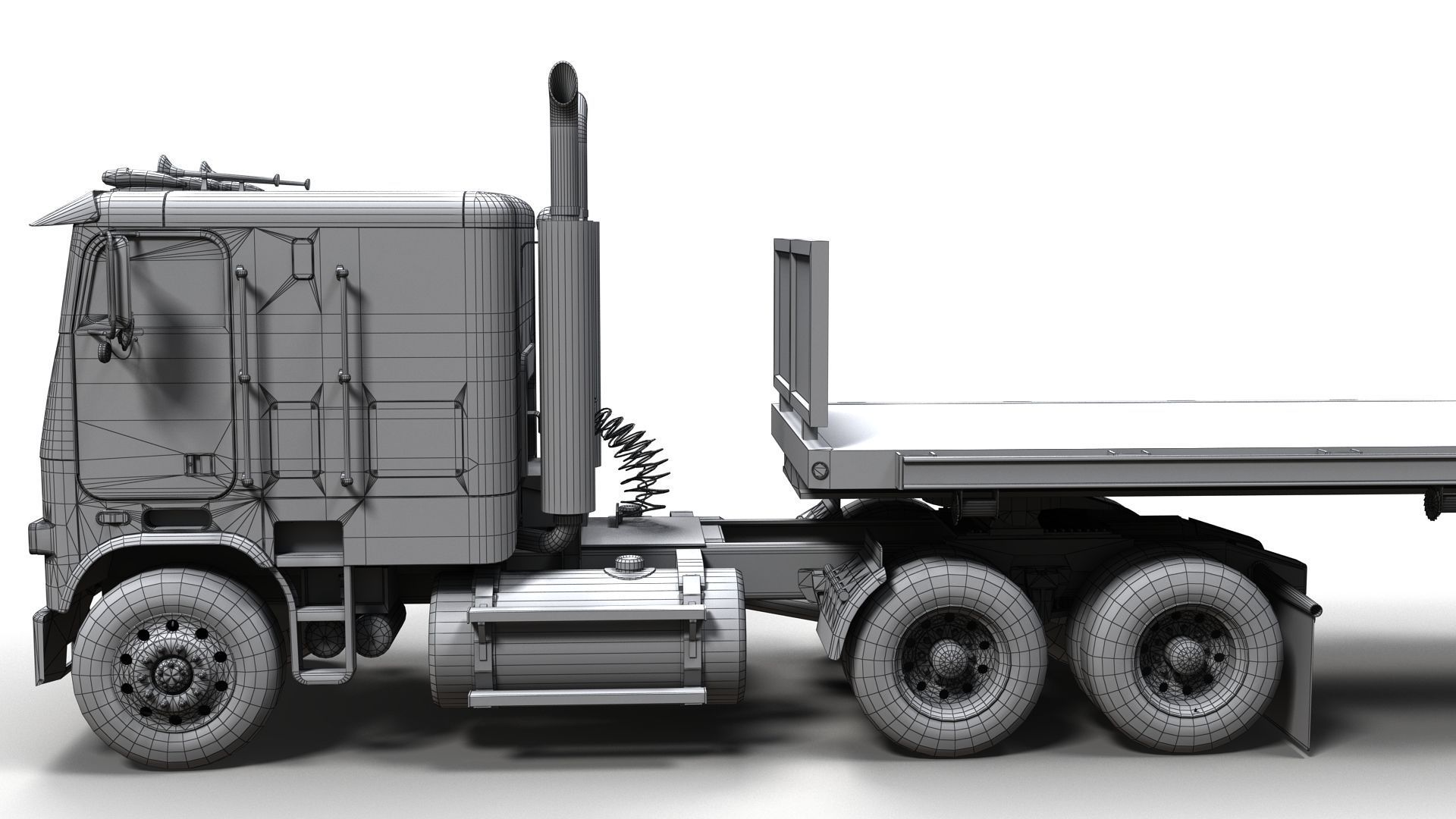 Freightliner FLT dropdeck trailer Low-poly 3D model_18