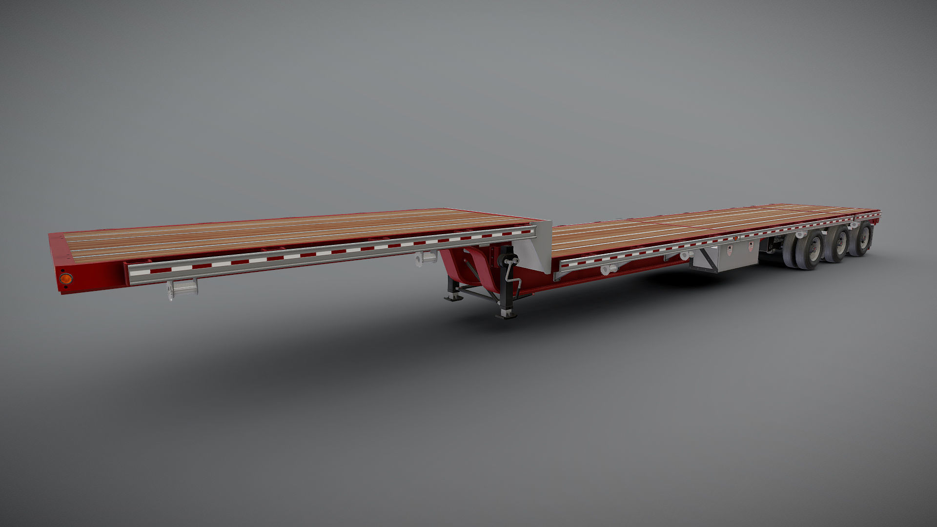 Freightliner FLT dropdeck trailer Low-poly 3D model_40