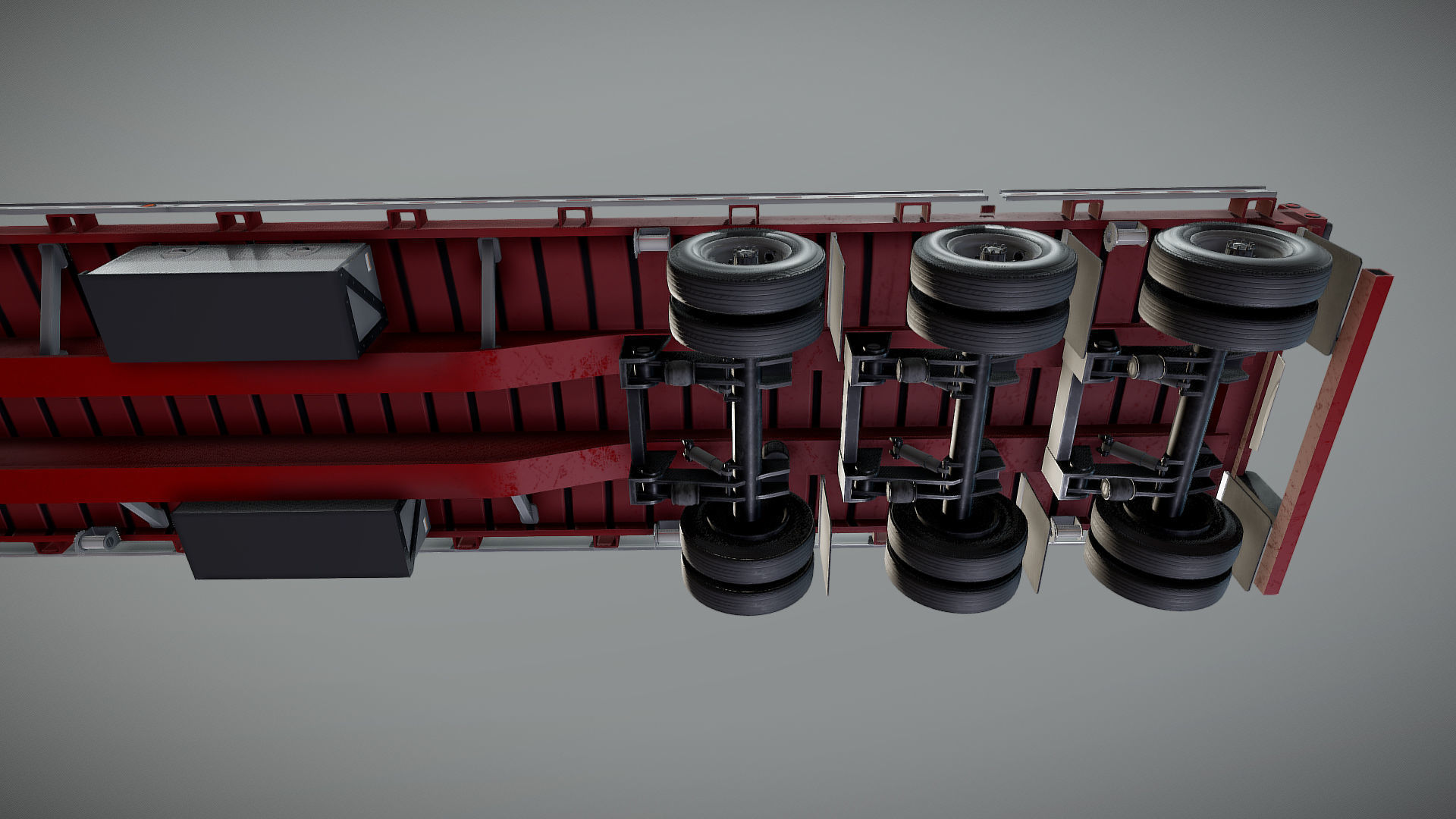 Freightliner FLT dropdeck trailer Low-poly 3D model_42