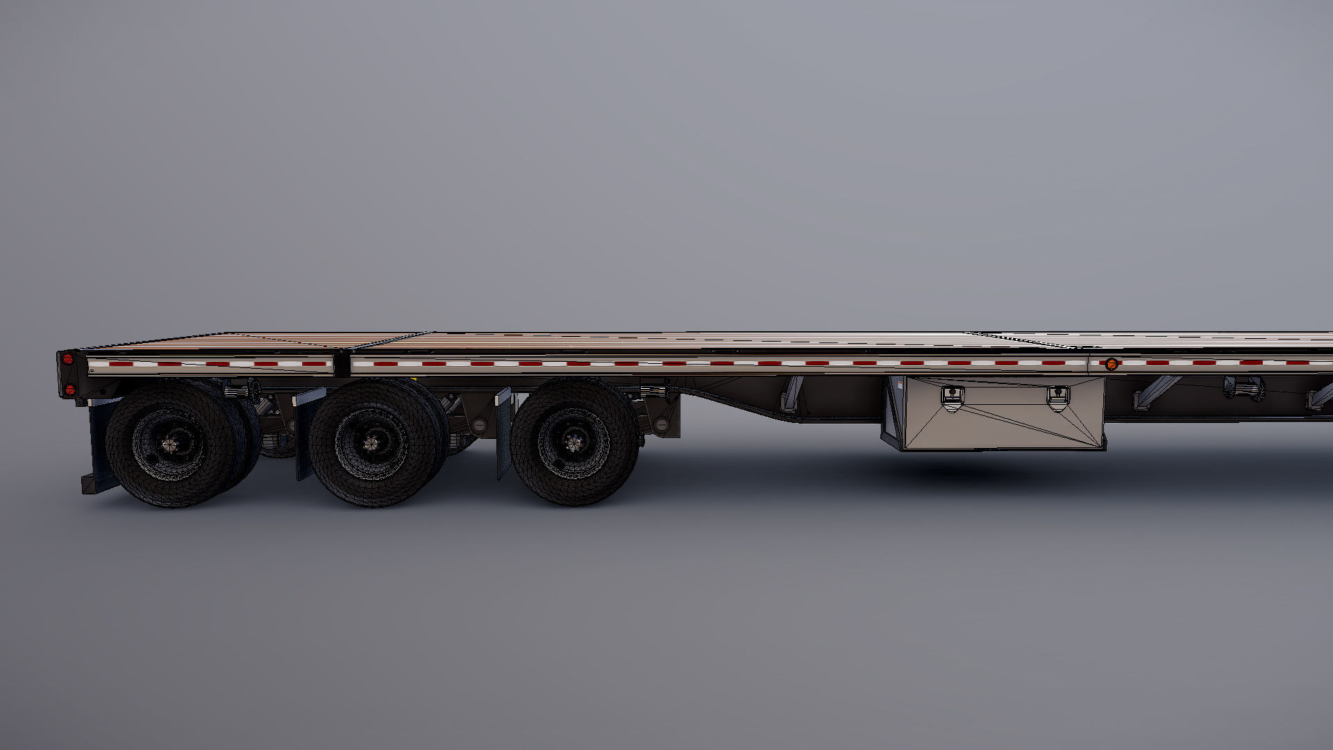 Freightliner FLT dropdeck trailer Low-poly 3D model_34