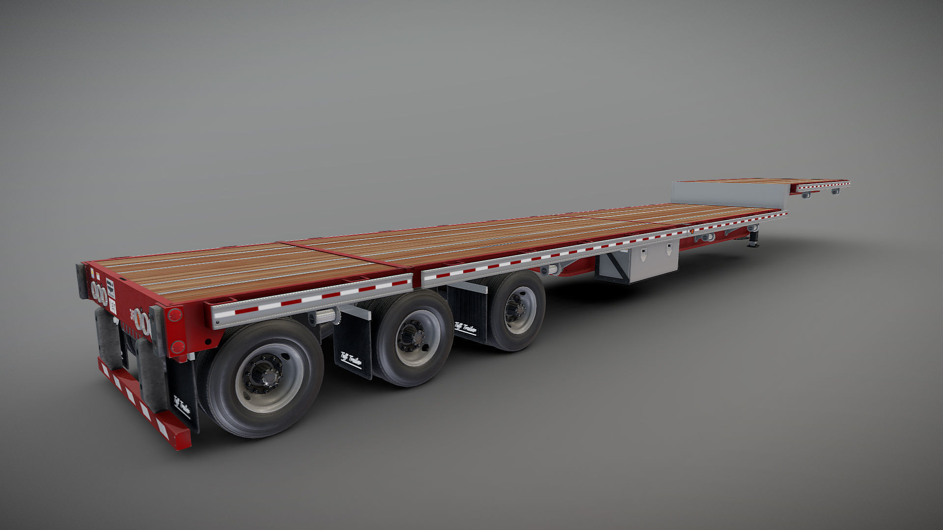 Freightliner FLT dropdeck trailer Low-poly 3D model_41