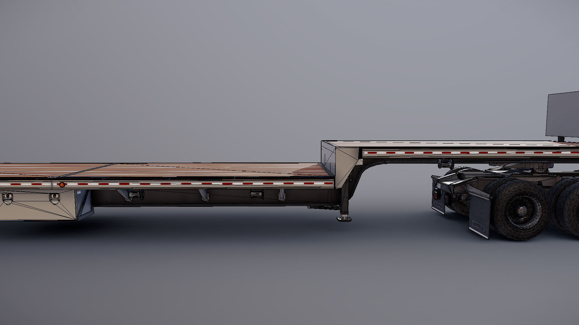 Freightliner FLT dropdeck trailer Low-poly 3D model_33