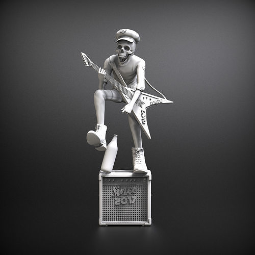 STL Rocker skull 3d print Model STL 3D print model