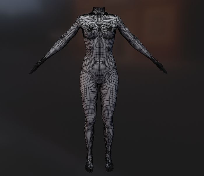 Female body 3D model_3