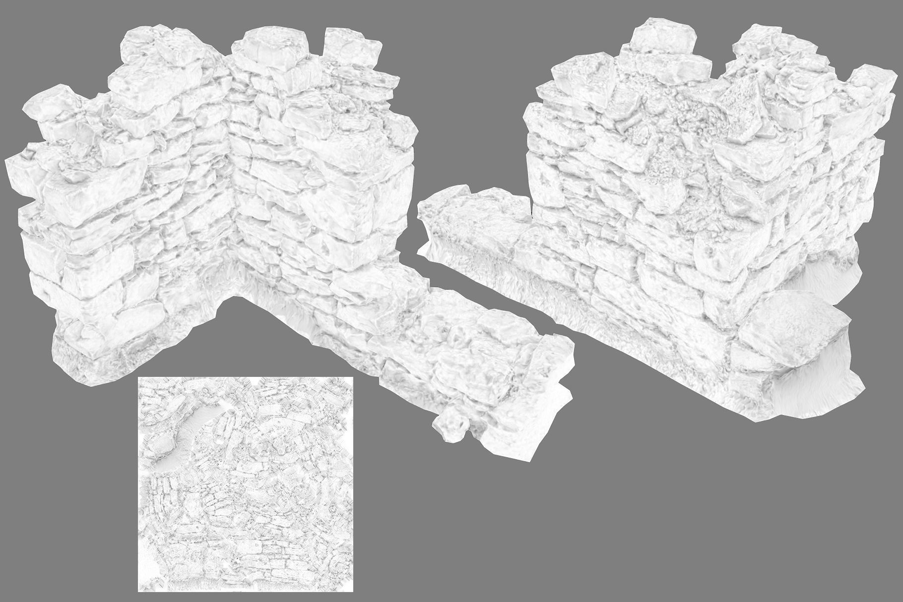 Walls Pack Low-poly 3D model_48