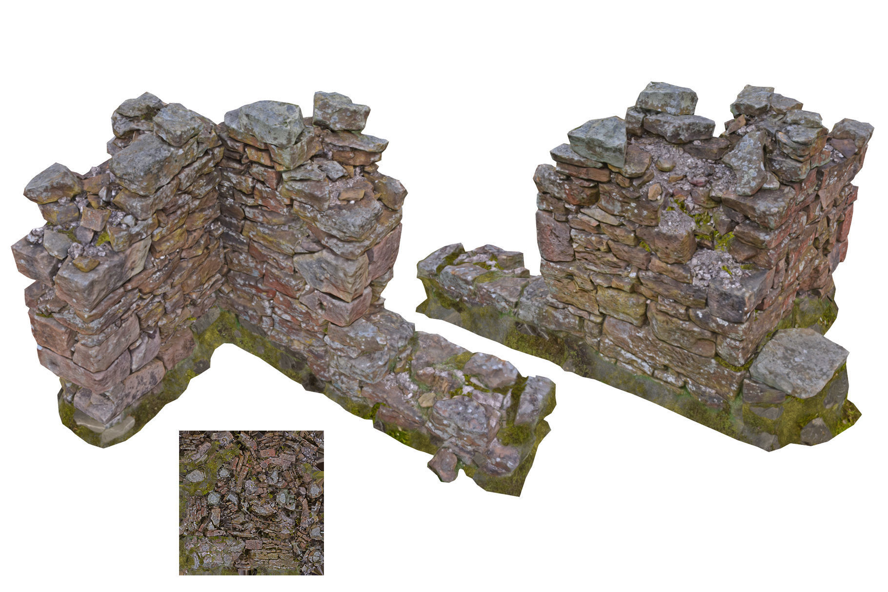 Walls Pack Low-poly 3D model_44