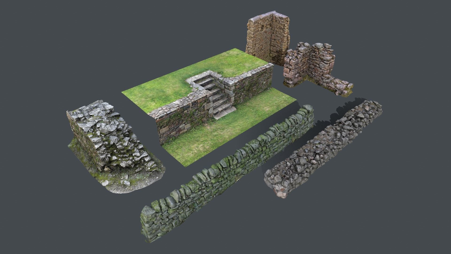 Walls Pack Low-poly 3D model_5
