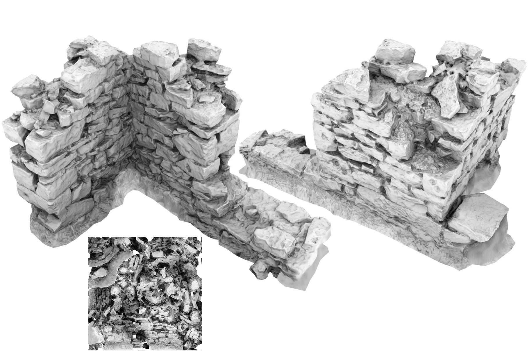 Walls Pack Low-poly 3D model_47