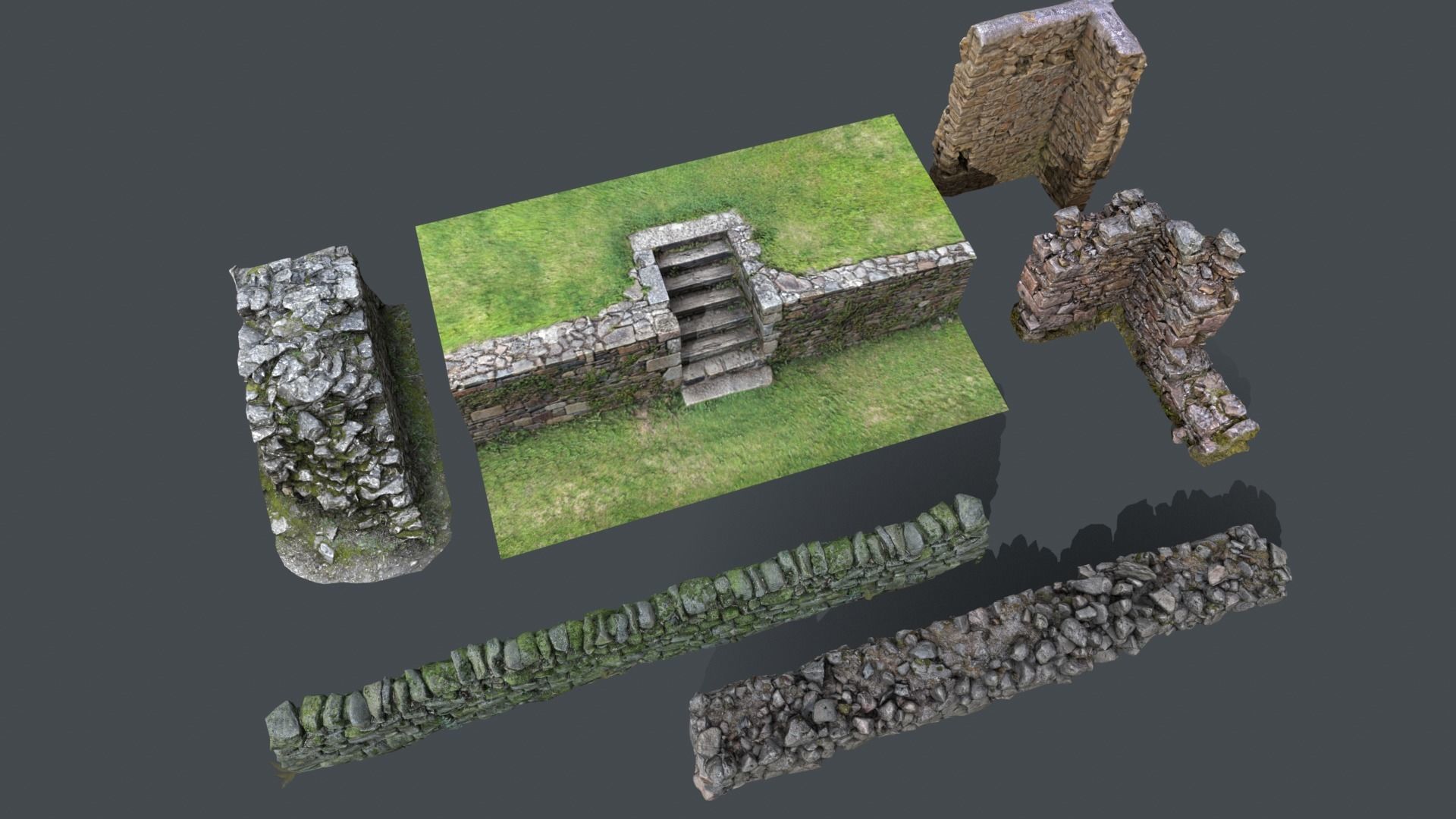 Walls Pack Low-poly 3D model_2
