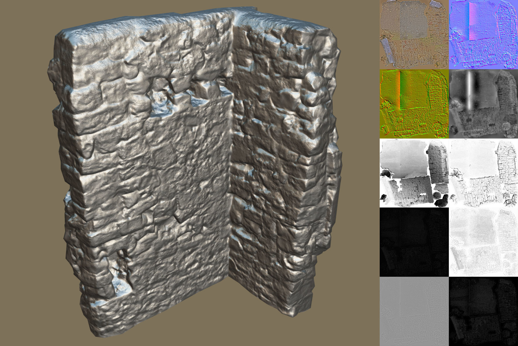 Walls Pack Low-poly 3D model_41