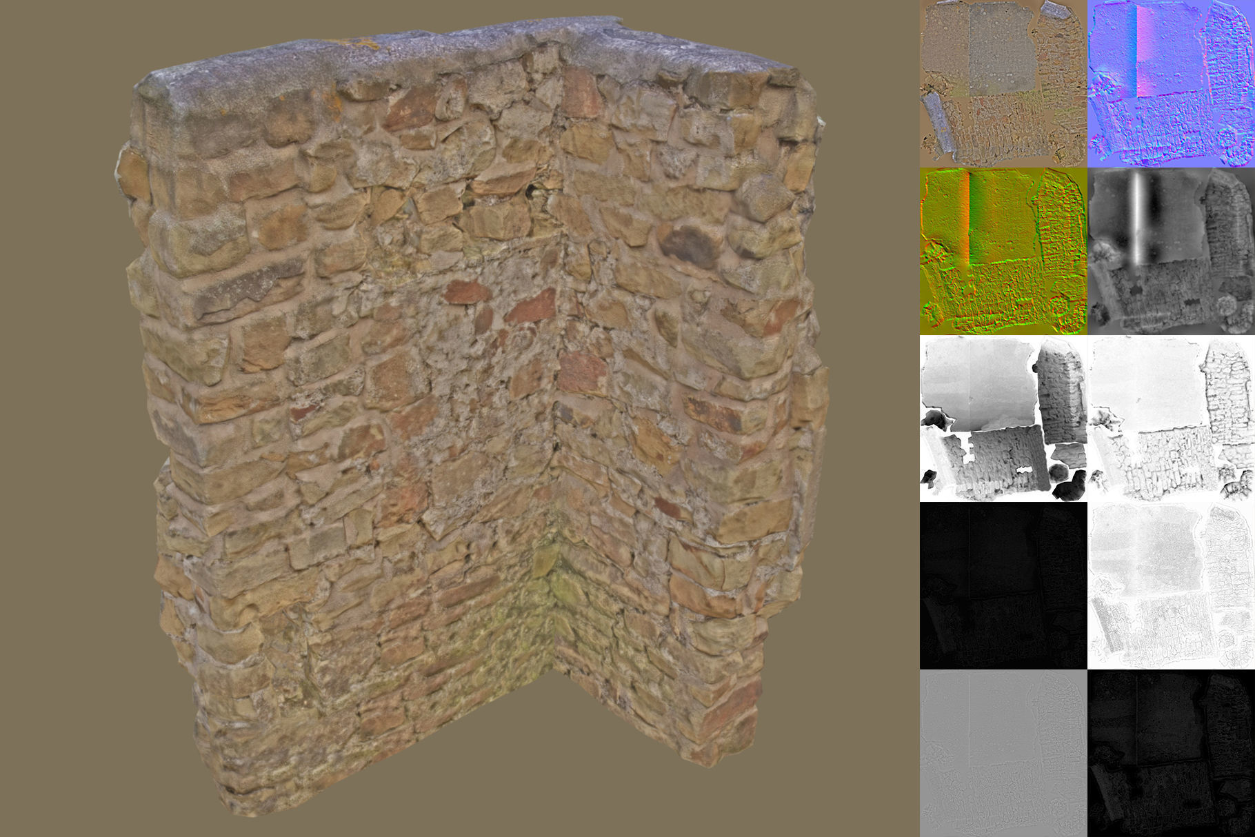 Walls Pack Low-poly 3D model_34