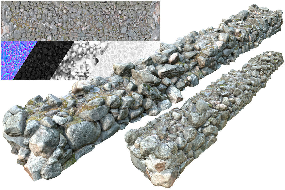 Walls Pack Low-poly 3D model_10