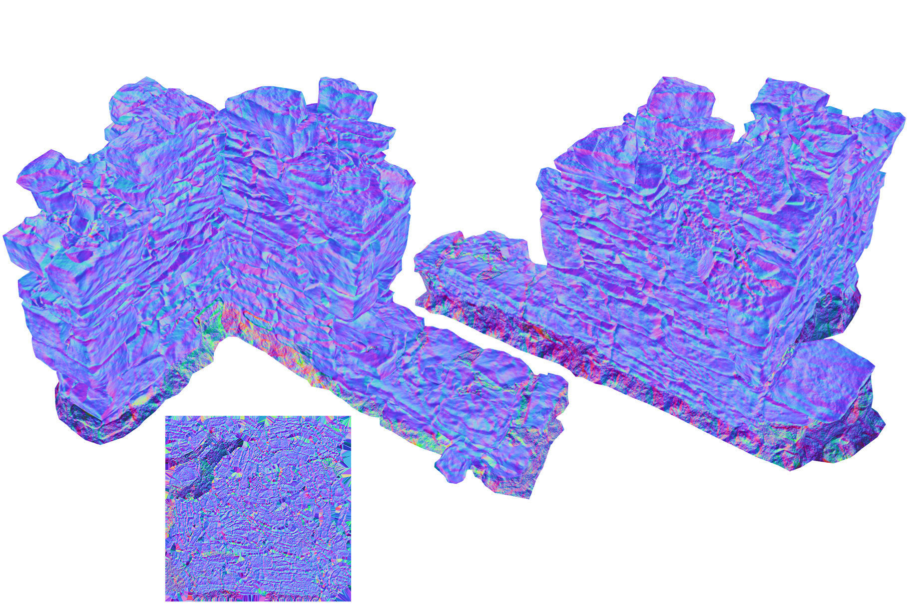 Walls Pack Low-poly 3D model_46