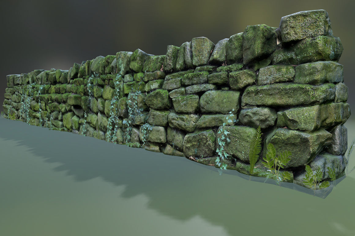 Walls Pack Low-poly 3D model_16