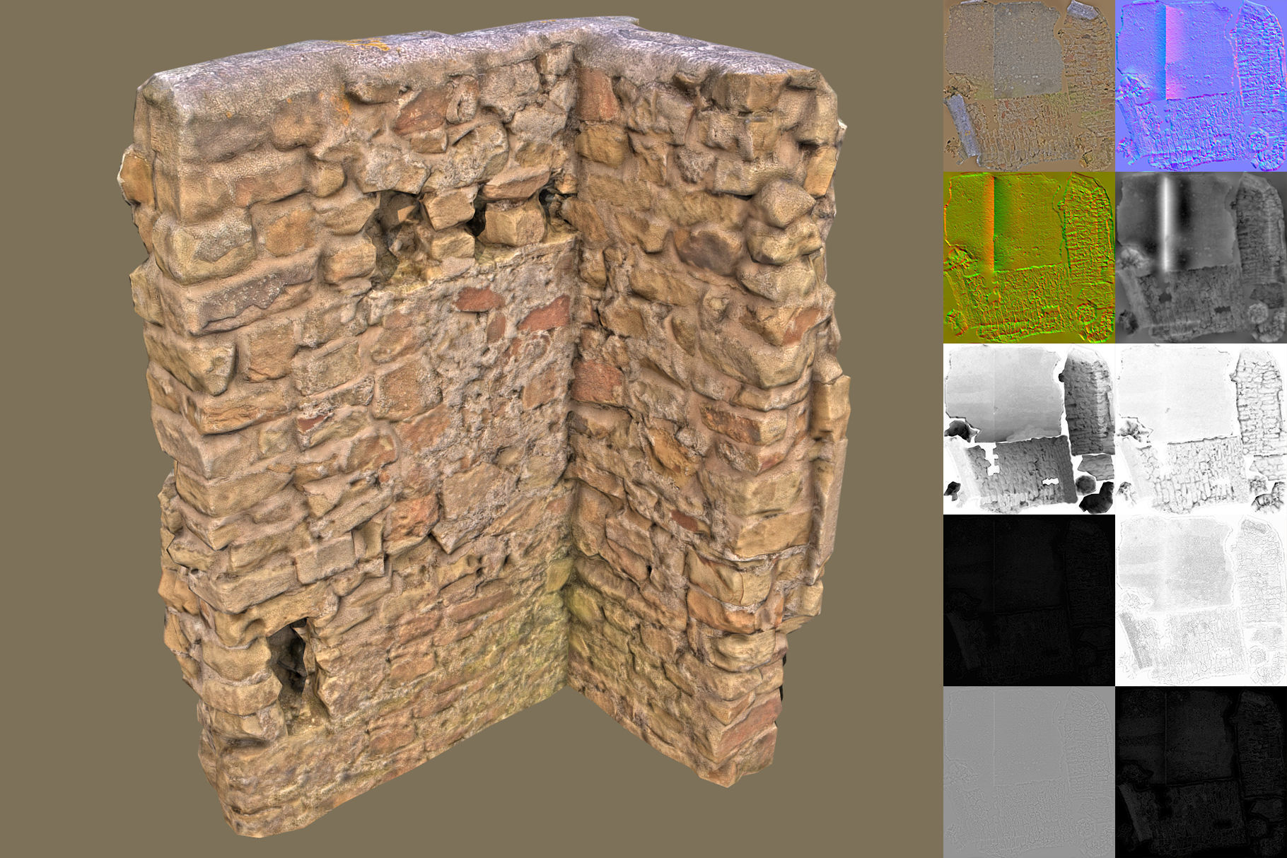 Walls Pack Low-poly 3D model_32