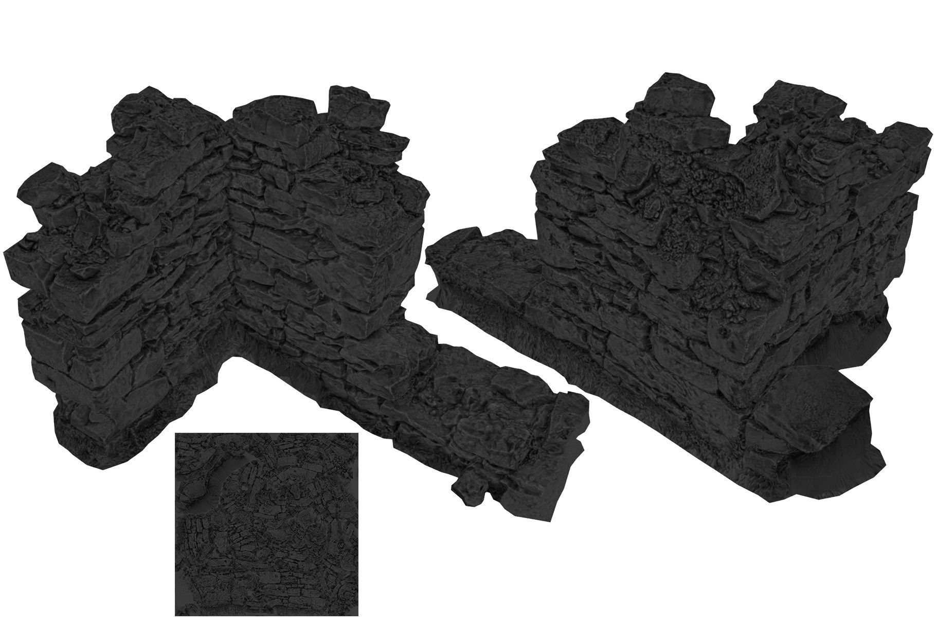 Walls Pack Low-poly 3D model_45