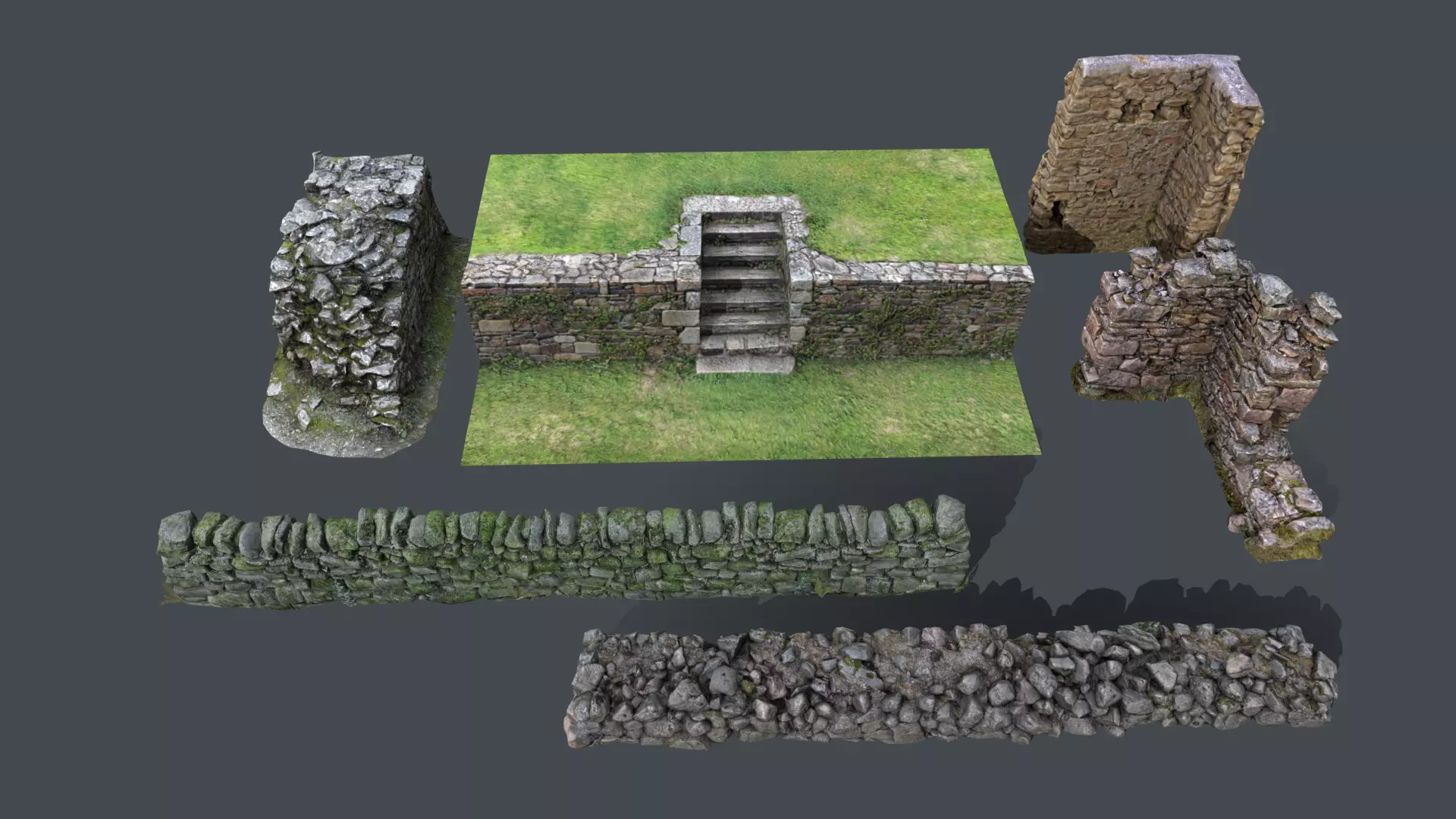 Walls Pack Low-poly 3D model_0
