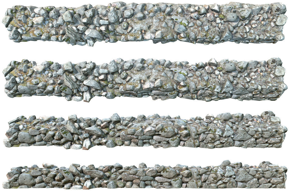 Walls Pack Low-poly 3D model_7